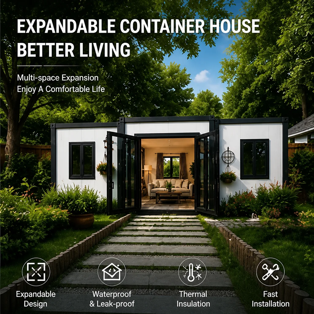 20ft Double Wing Expandable Container House, Prefab Modular Home With Kitchen Bathroom, Labor Camp Dorm CE Certified