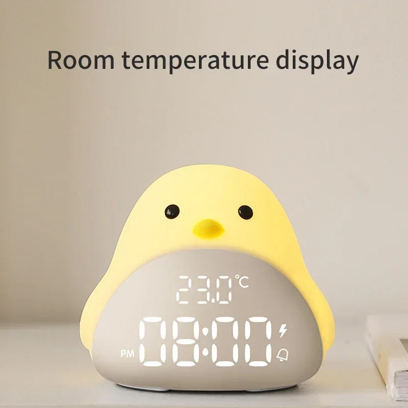 Imagem -04 - Silicone Touch Alarm Clock com Usb para Crianças Lâmpada de Cabeceira Luz Noturna Tempo Pássaro Desenhos Animados Bonito Minimalista Prático Led Crianças Bebê Crianças Presente