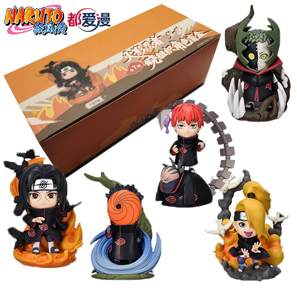 

Новый оригинальный Наруто Акацуки персонажи серии слепая коробка комиксы периферийные фигурки креативный настольный орнамент модные игрушки подарки