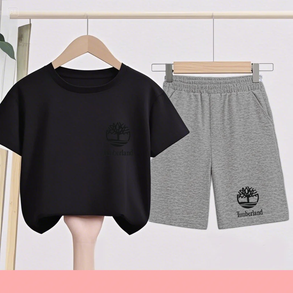 

Children's Cute Character Printed T-Shirt Shorts Set Boys Girls'Sports Wear Breathable Quick-Drying Casual Children's Clothing