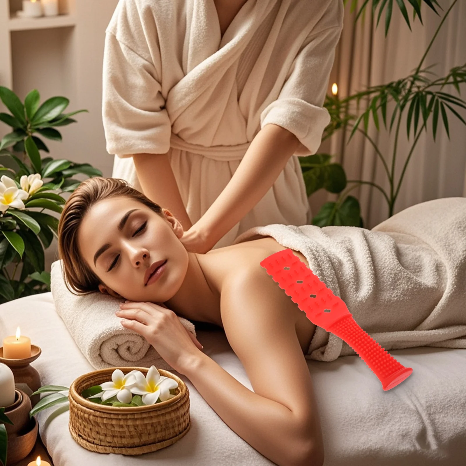 2 pezzi allungati a 4 fori massaggiatore meridiano bastone portatile strumento di maschiatura del corpo per il sollievo dalla circolazione della gamba dell'anca della spalla del collo posteriore