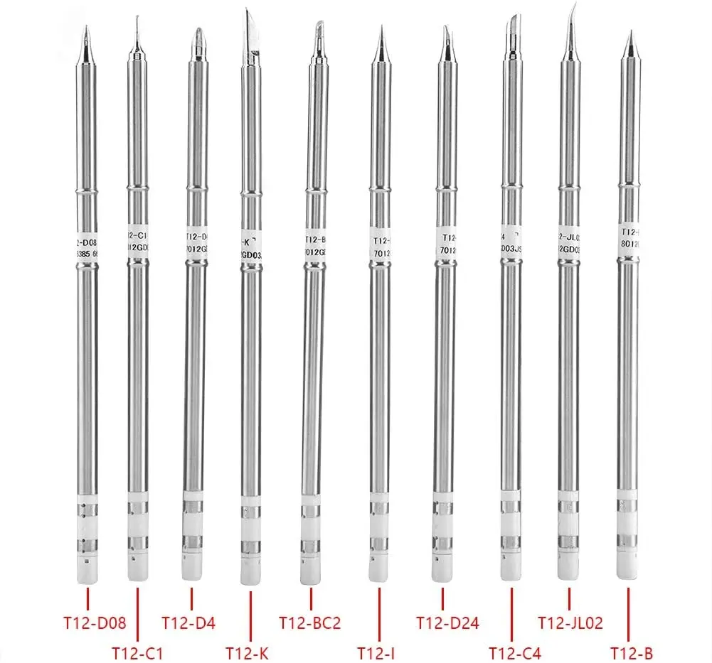 For Hakko FX951 DIY Soldering Station Kits Welding Tools T12-C08 C1 C4 BC1 BC2 BCF1 BCF2 T12 Soldering Solder Iron Tips