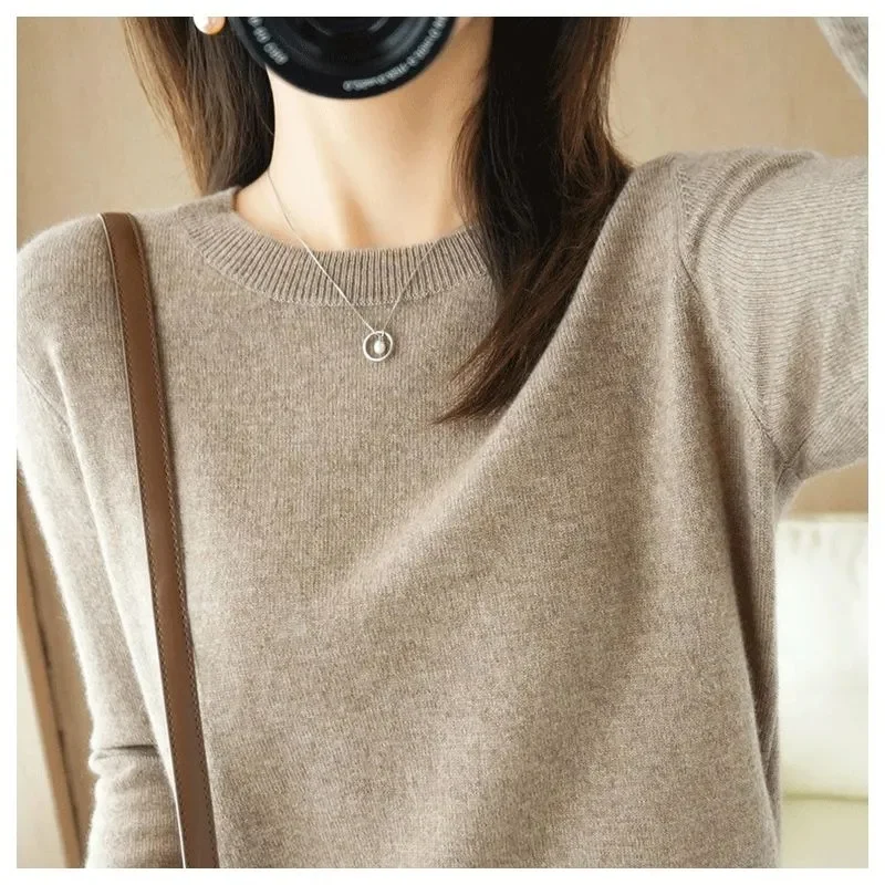 2023 New Autumn Winter Sweater Women O-neck Long Sleeve Knitwears Warm Pullovers Jumper Fashion Sweaters Bottoming Shirts