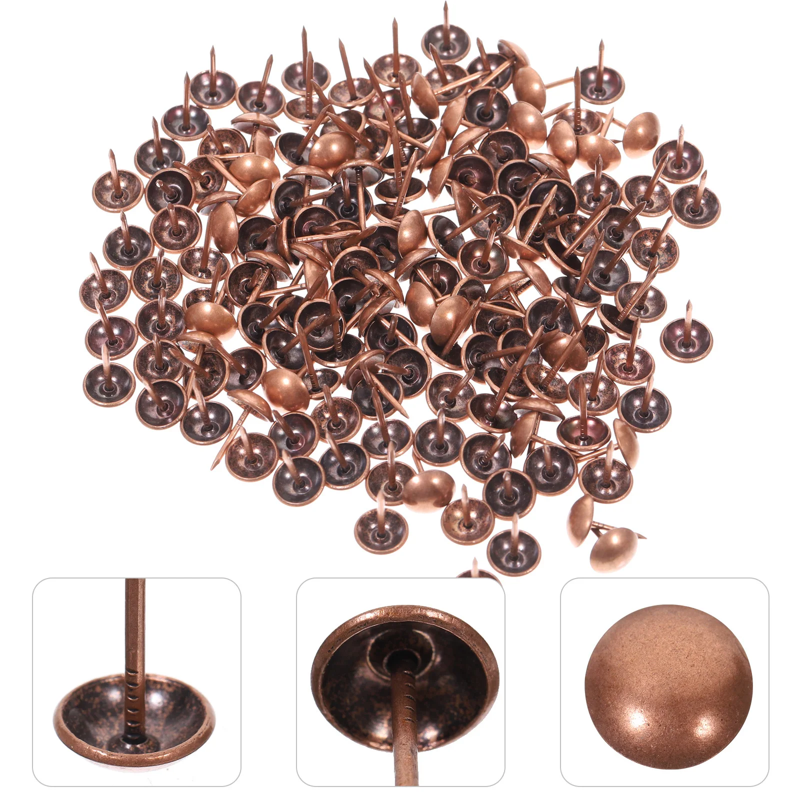 

100Pcs Glossy Upholstery Nails Decorative Tacks Furniture Upholstery Pins for Sofa Bed DIY Vintage Nails Furniture Tacks