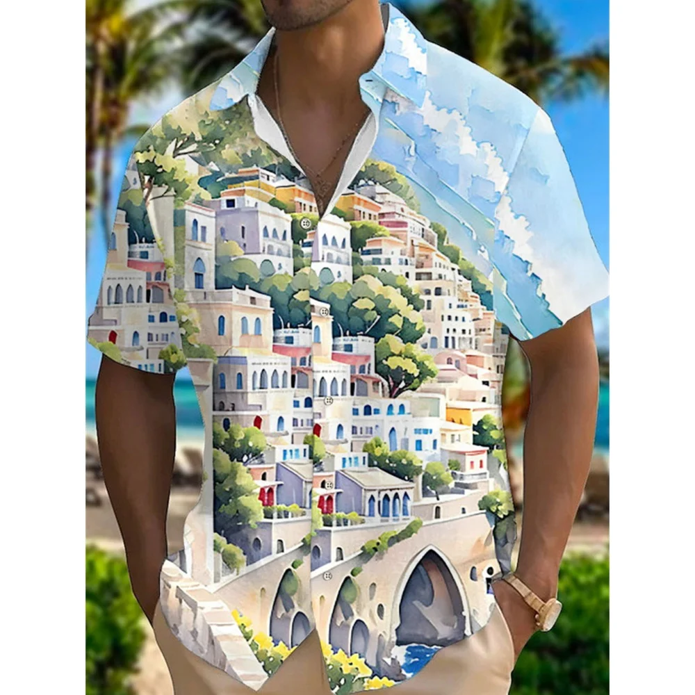 Men's Casual Shirt Hawaiian Shirt Men Summer 3d Print Casual Short Sleeved Shirt For Men Clothing Breathable Shirts