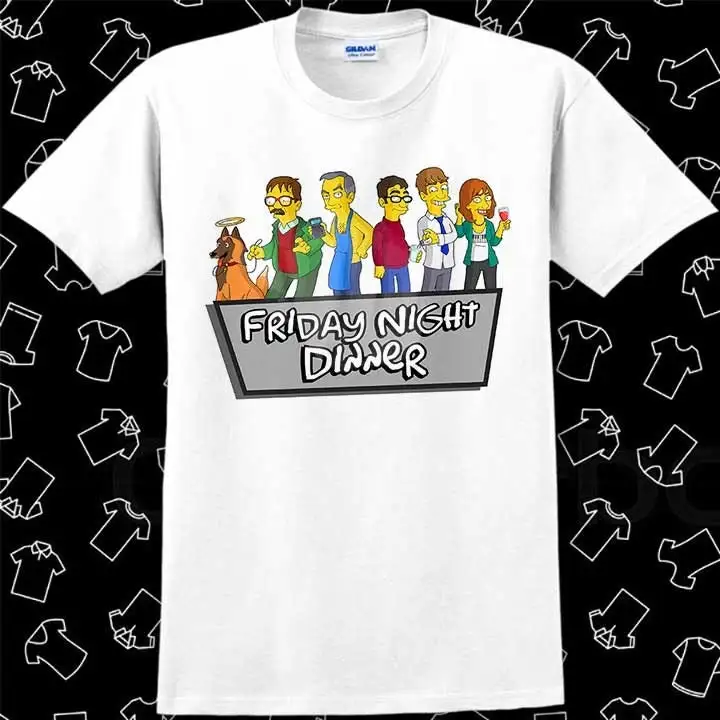 Friday Night Dinner Funny Comics Caricatures Jim Bell Shalom T Shirt Meme Gamer Cult Movie Music Top Adult R542