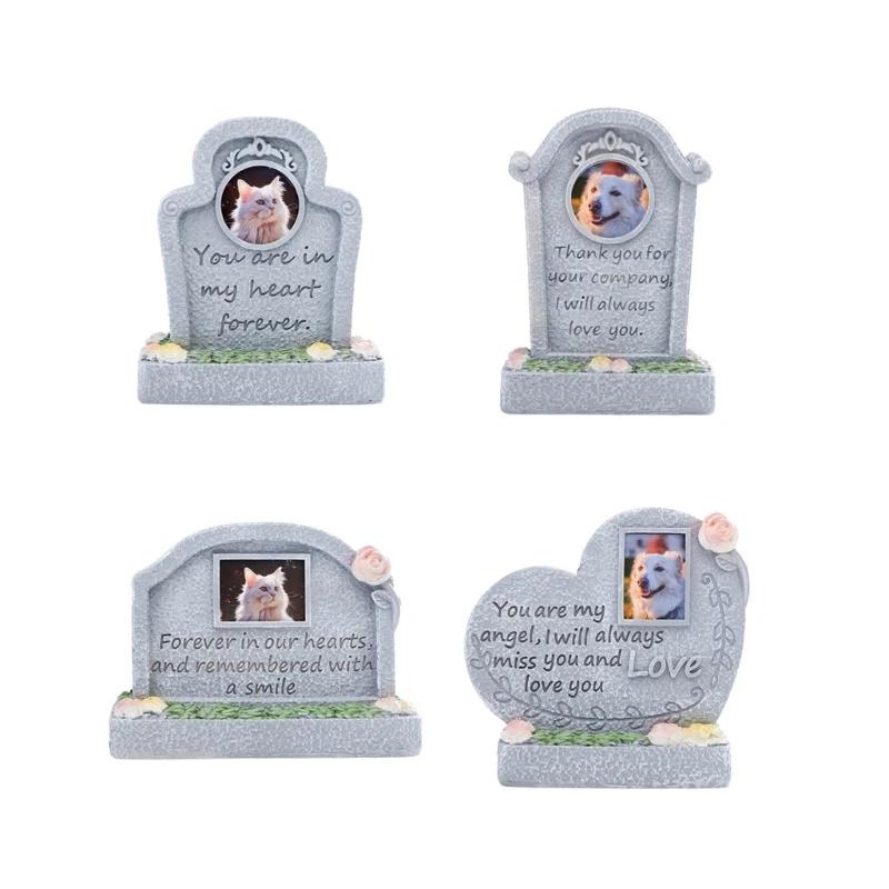 2024 New Pet Memorial Tombstone Dog Grave Marker Resin Headstones for Pet Memorial Parks