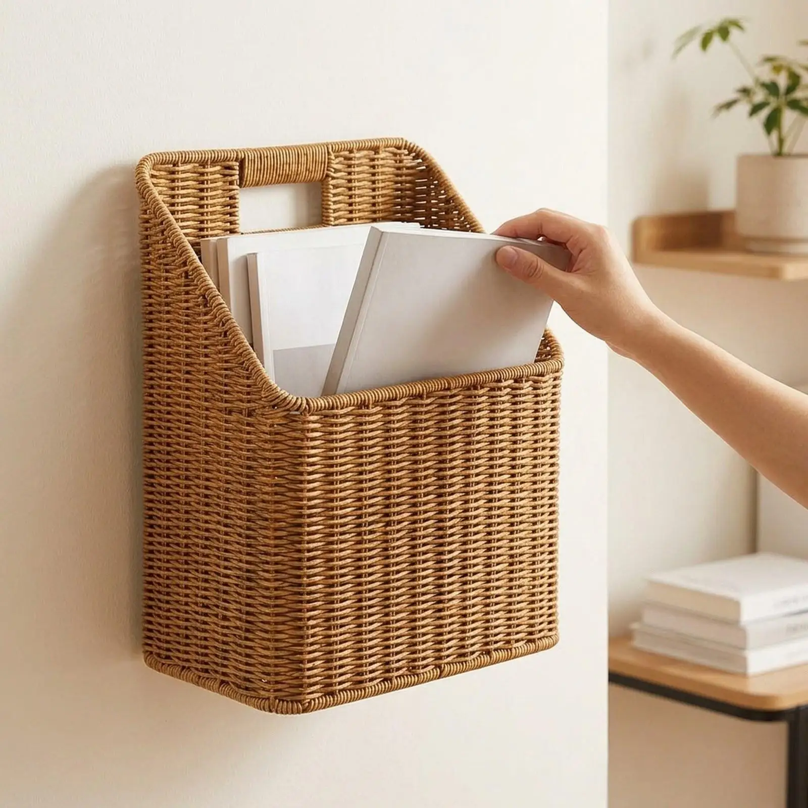 Cesta organizadora de pared para gatos y perros, revistero