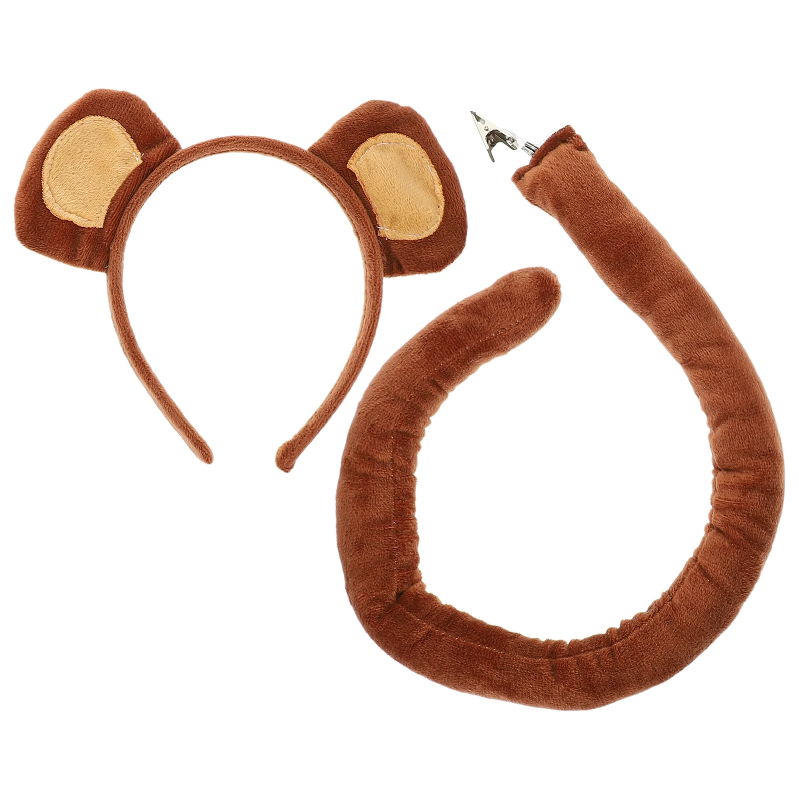 Monkeys Headband Set Accessories Animal Decoration Children's Performance Dress up Tail Detachable (clip Version) Ear Cosplay