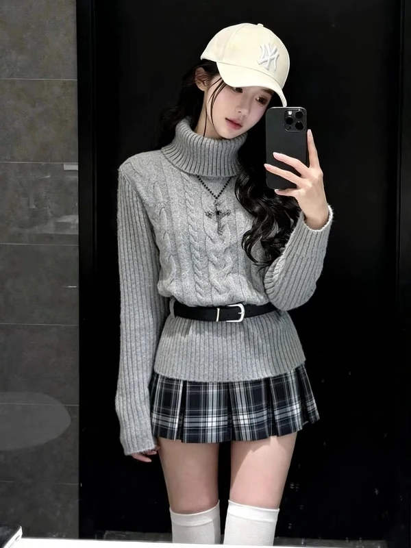 

Ay корейский женский вязаный свитер Crew Ne пуловер для похудения талии дизайн осень-зима мода повседневный мягкий трикотаж