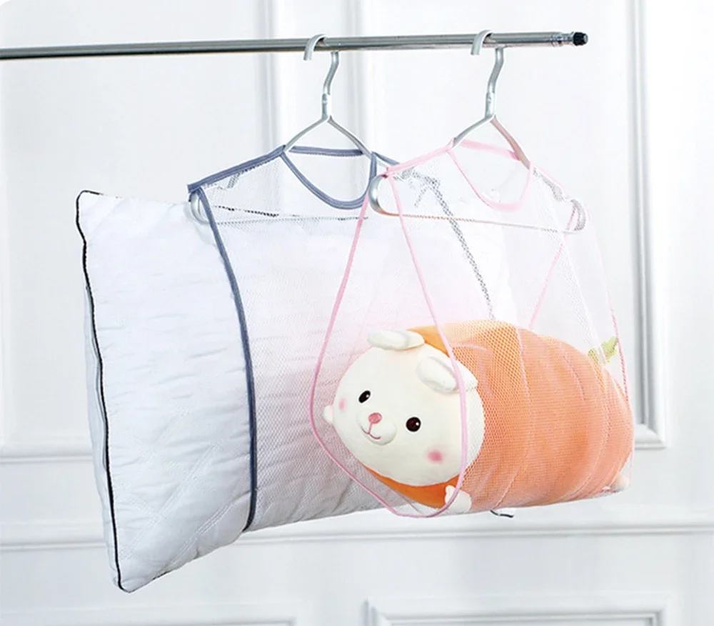 Picture 3: Pillow Drying Racks Hanging Net Clothes Rack Folded Mesh Clothes Drying Net Rack Lay Flat Dry Hanger Indoor Outdoor Towel Rack