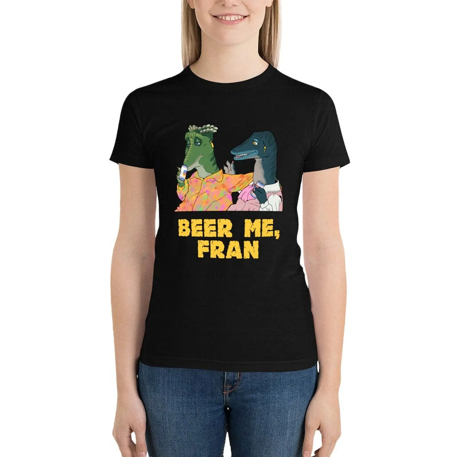 beer me, fran T-Shirt summer clothes cute tops animal print shirt for girls Women tops