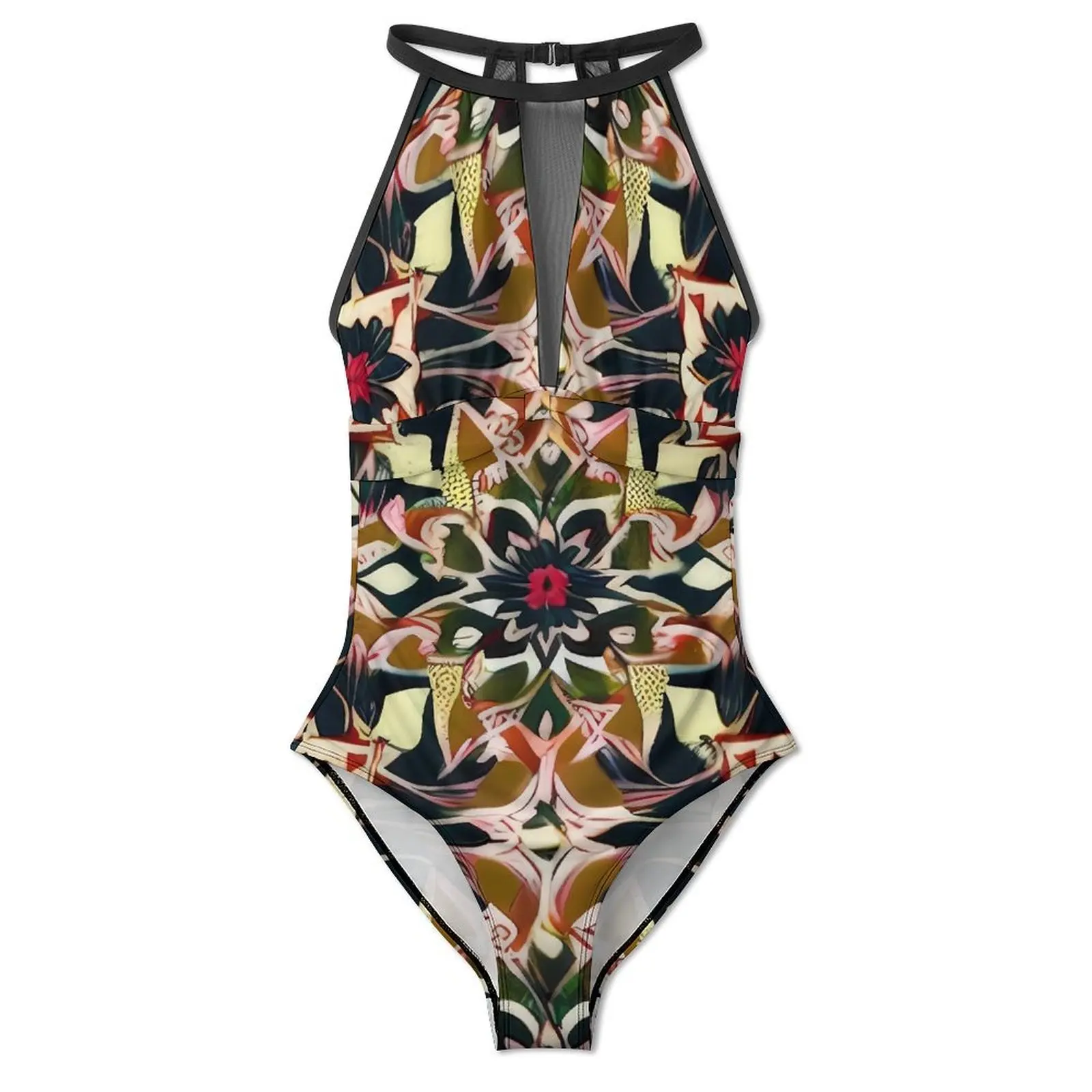 Beauty Baroque Swimsuit Sexy Abstract Floral One Piece Swimwear Push Up Swimsuits Fashion Surfing Bathing Suit