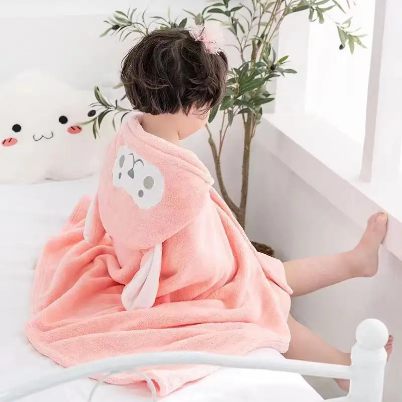 70*140cm Toddler Baby Hooded Towels Baby Kids Bathrobe Super Soft Bath Towel Blanket Warm Sleeping Swaddle Wrap for Boys Girls