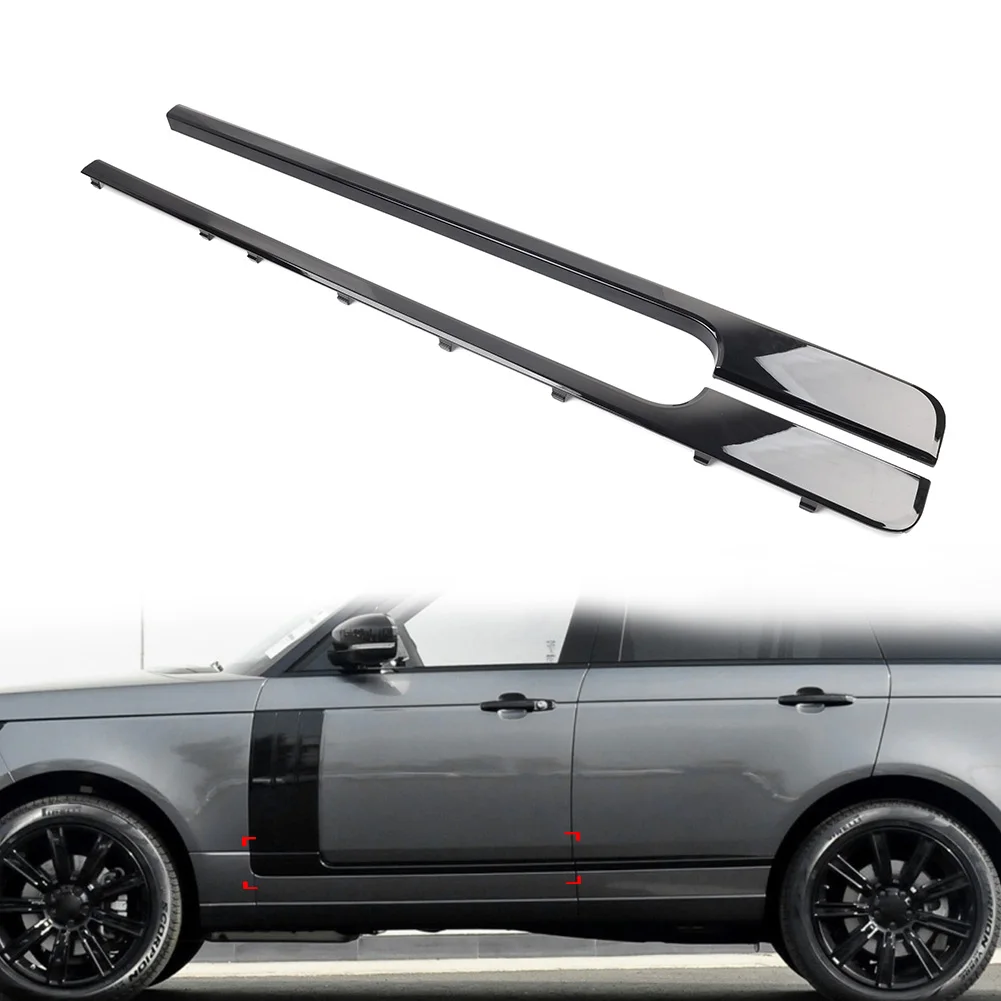 

2Pcs Glossy Black Car Front Door Side Cladding Molding Trim For Land Rover Range Rover 2013-2022