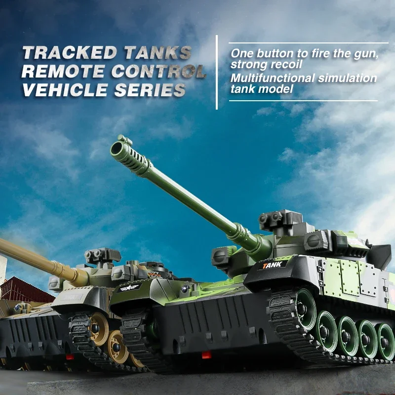 7CH RC Tank with LED Light Sound Effect Military War Battle United States M1 Leopard 2 Remote Control Tank Electronic kids Toys