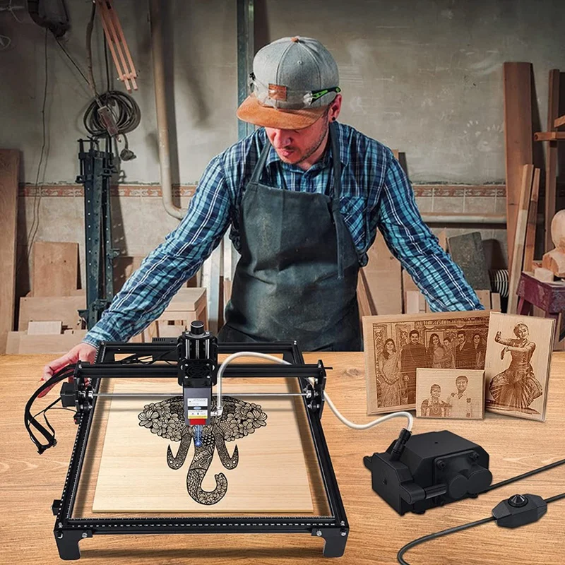 โมดูล40W พร้อมระบบช่วย450Nm เครื่องแกะสลักโมดูลหัว10W นำแสง30ลิตร/นาทีชุดช่วยอากาศสำหรับแกะสลัก CNC