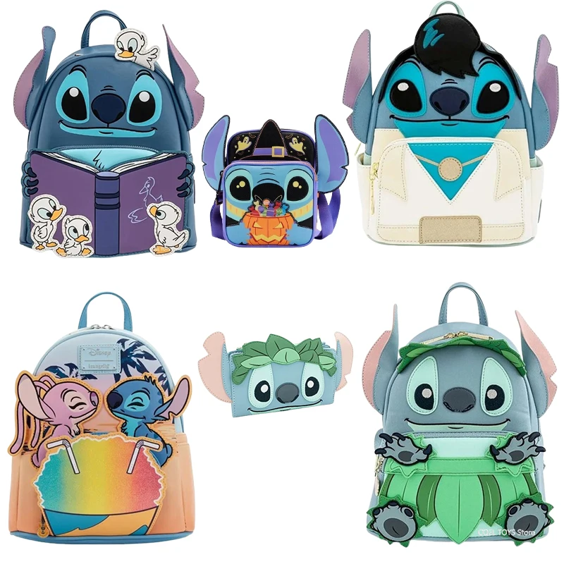 Loungefly Disney 6 Styles Lilo And Stitch Series Story Mini Backpack Story Wallet Backpack Messenger Casual Bag