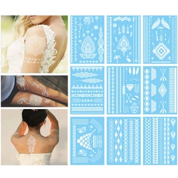 1Pcs White Lace Temporary Tattoos Transfer Stickers Waterproof Eco-friendly Disposable Tattoo Stickers Art Fake Tattoo for Women