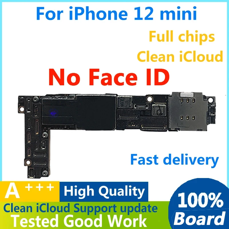 Tested Working for iPhone 12 Mini Motherboard Clean iCloud 4G Network Cellular Full Working Support System Update Logic Boards