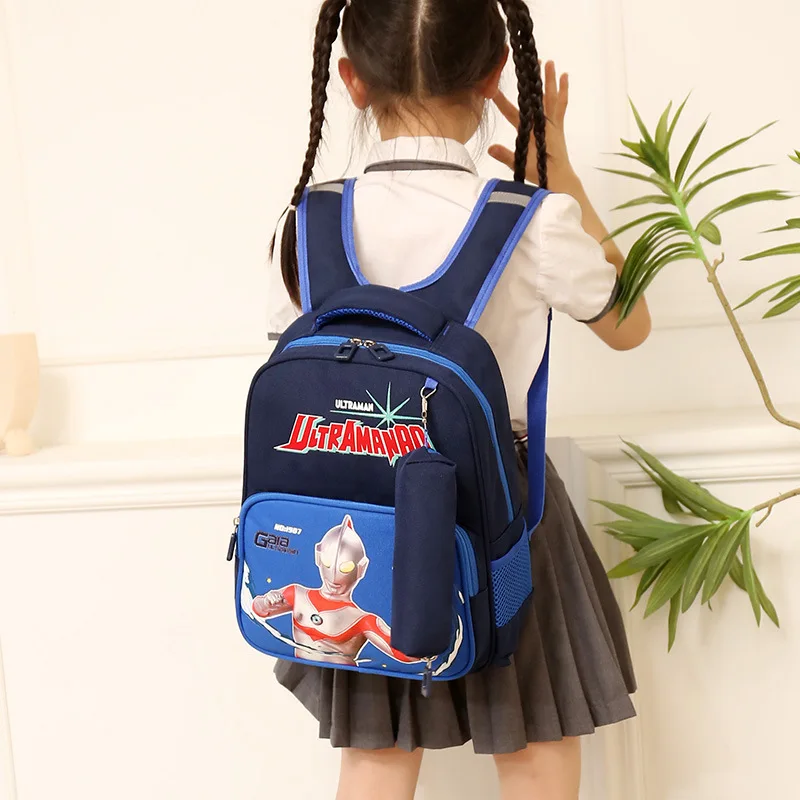 Ultraman Lightweight Ridge Protection Children's Student School Bag Night Safety Reflective Anti-splashing Boys Backpack