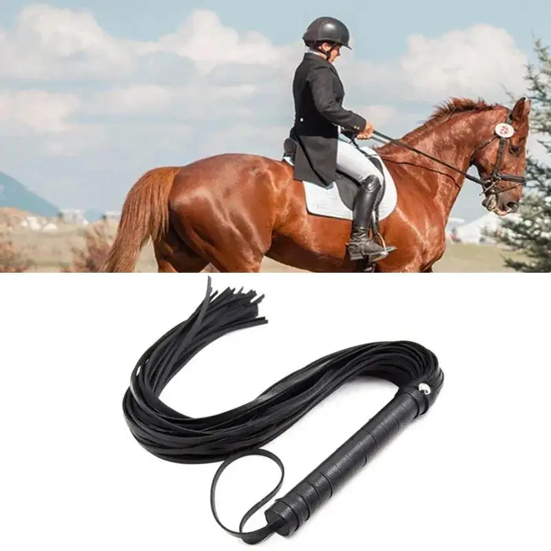 

New Horsewhip Riding Sports Equipment Anti Slippery PU Leather Handle Horse Whip Racing Equestrian Tool