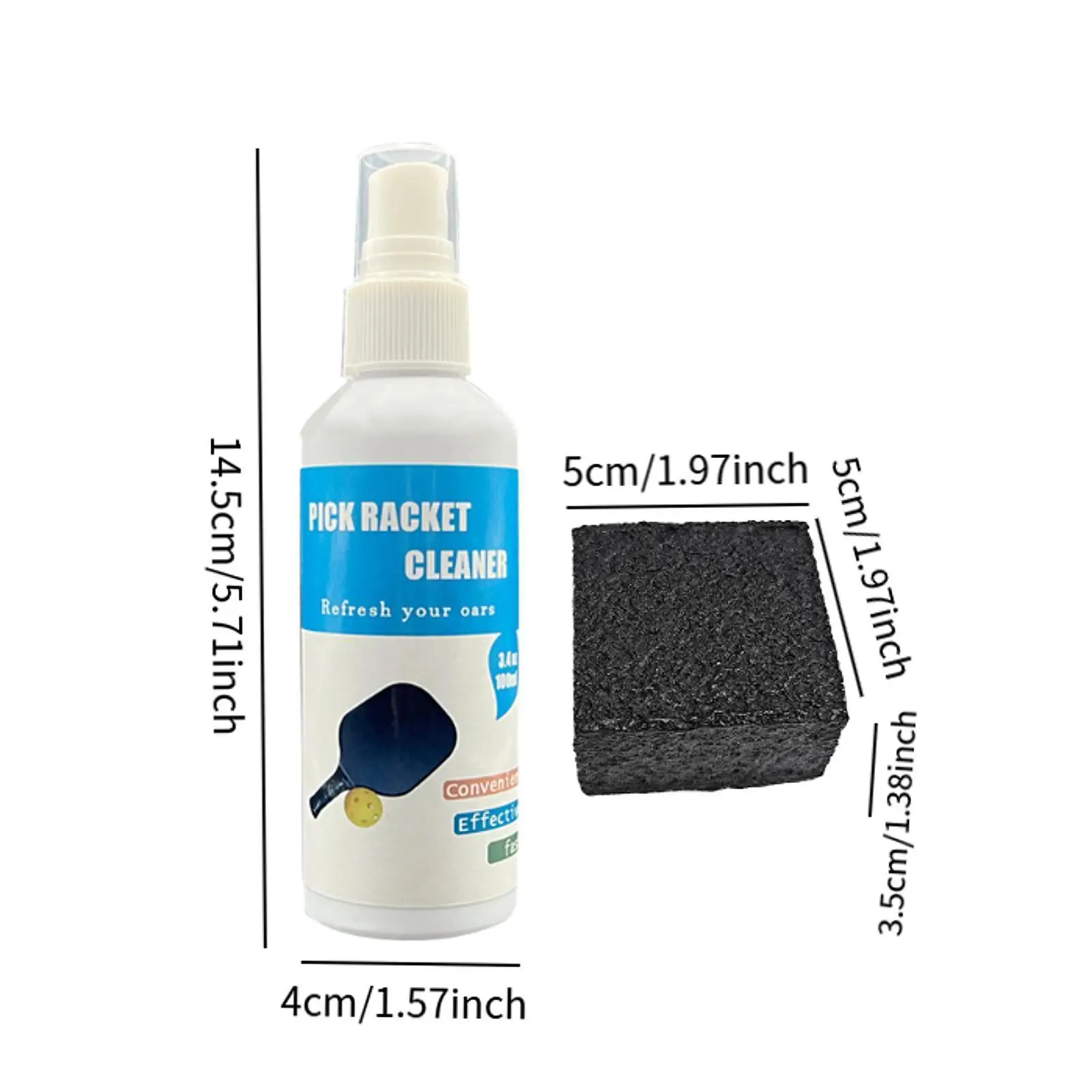cleaning-spray-for-pickleball-paddle-100ml-racket-care-kit-block-sponge-eraser-for-paddle-grip-maintenance