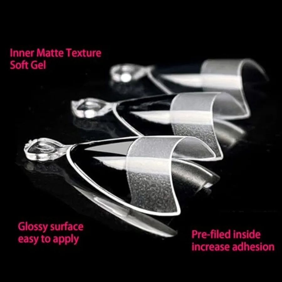 480 Pcs Extra Short Half Cover Almond Nail Tips Extra Small Square Nail Tips Set XS Soft Gel Acrylic Fake Nail Clear Preshape F