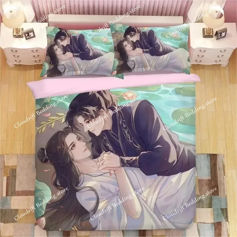 

The Husky and His White Shizun Pillowcase+ Duvet Cover Single Student Knit Chinese Anime Novel Photos Double Bedding Set026