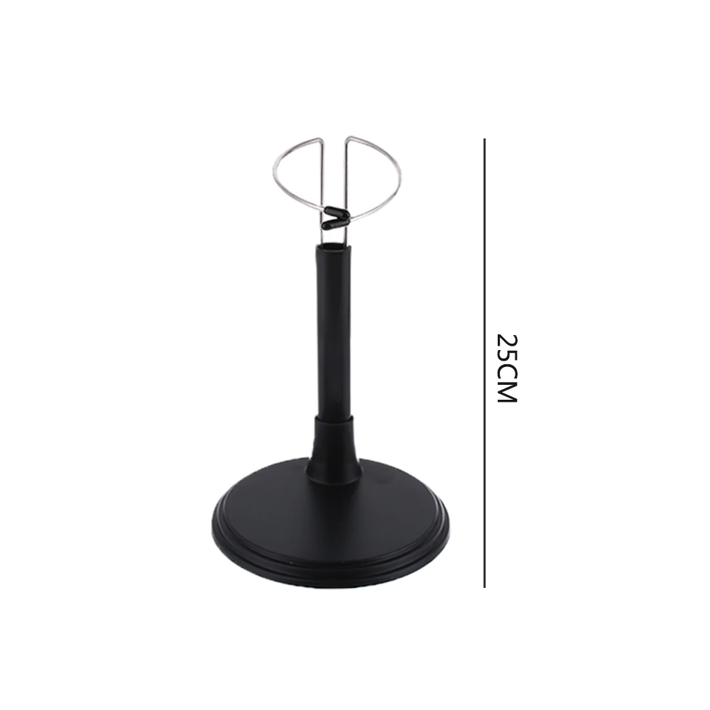 F Fityle Supporto Per Bambole In PVC E Metallo - Base Rotonda Regolabile E Smontabile Per Bambole 15-45 Cm (Nero, 35 Cm)