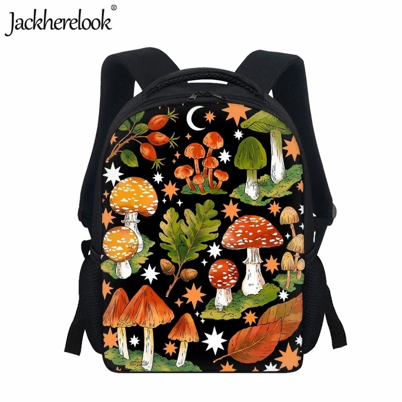 Jackherelook Plant Mushroom Printed School Bag Kids Fashion Trend New Book Bag Psychedelic Art 3D Printed Casual Travel Backpack