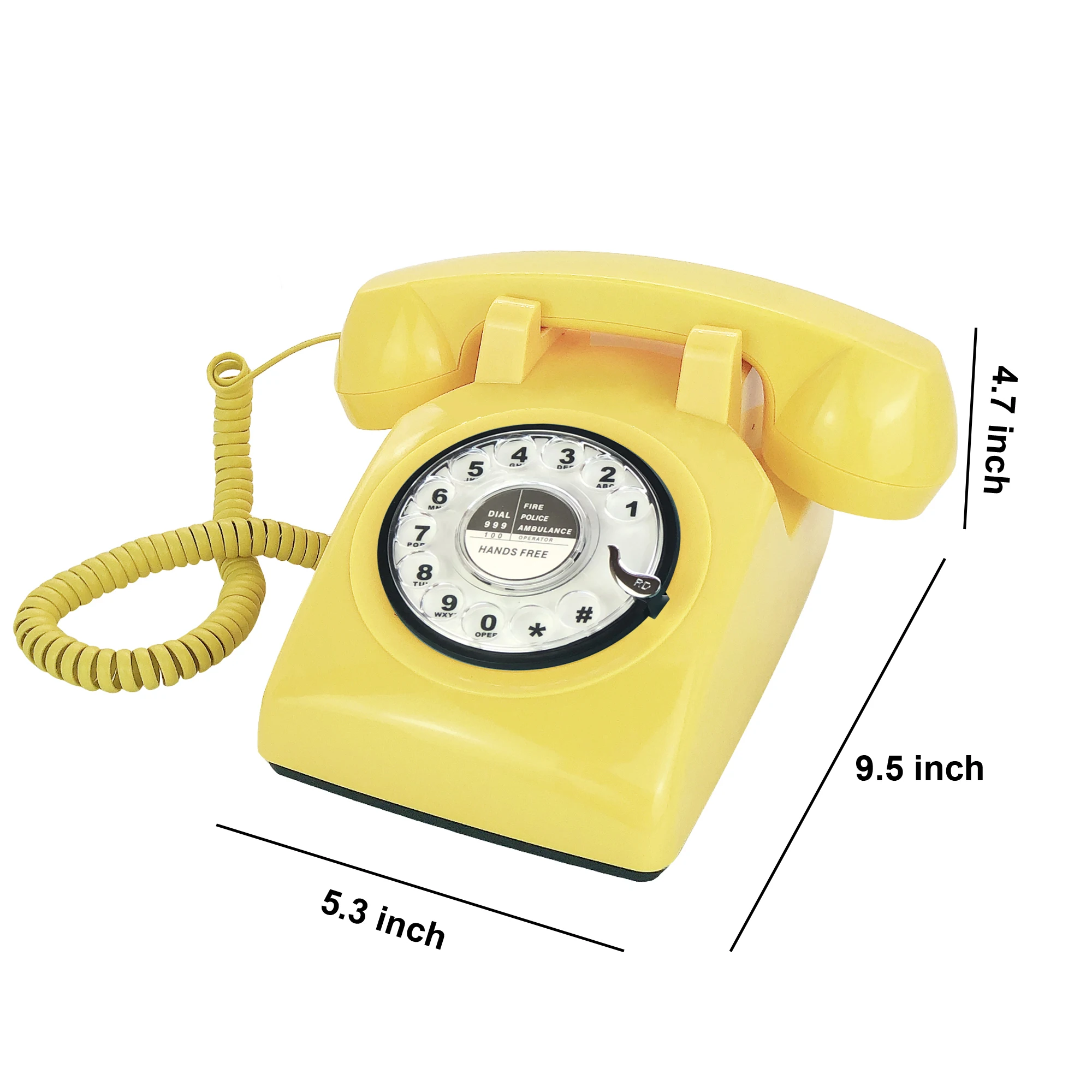 Corded Retro Telephone Classic Vintage Rotary Dial Landline Phone for Home/Office/Hotel, Antique Old Fashion Phones for Senior