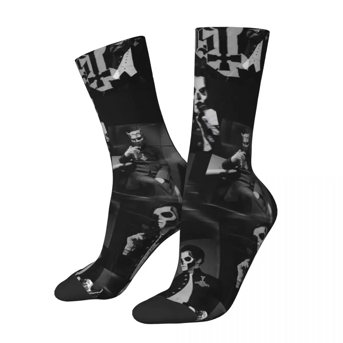 

Winter Warm Harajuku Unisex Ghost Band B.C. Rock Band Halloween Socks Breathable Middle Tube Socks