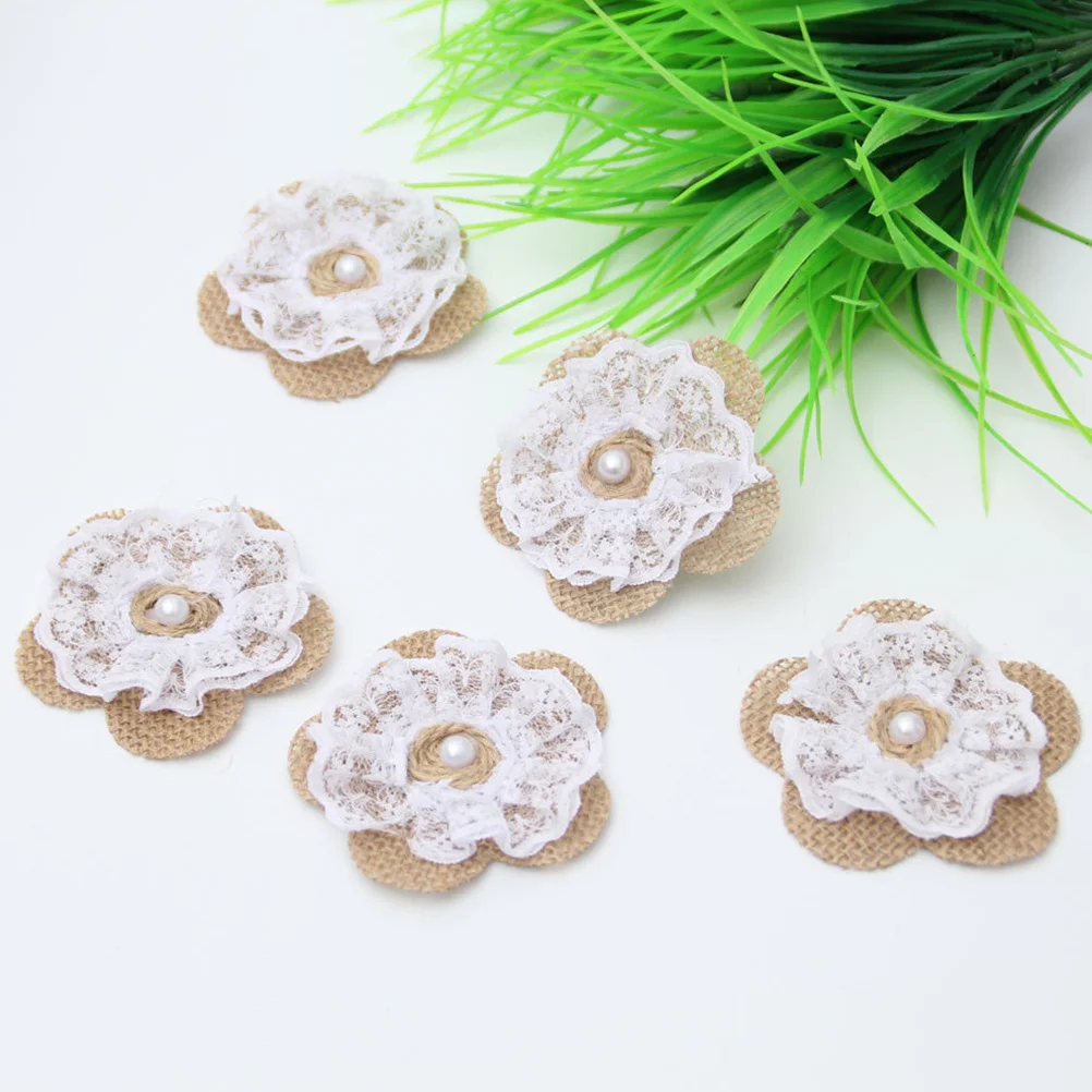 

12 Pcs Sackcloth Rose Flowers Christmas Party Decoration Wedding Burlap Vintage Rustic Handmade Jute