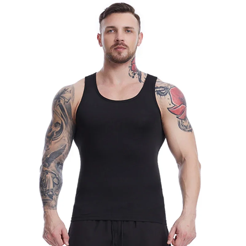 Sports quick drying vest men's summer high elasticity breathable sleeveless fitness suit running cross shaped basketball vest