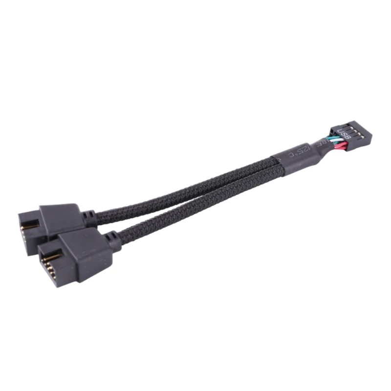 Motherboard 9pin Extension Cable Adapter USB Header Splitter Female 1 To 2 Male Desktop 9-Pin USB2.0 HUB Connector 15CM