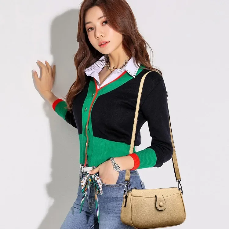 

Минималистичная квадратная сумка через плечо 2025 года, компактный рабочий кошелек из зернистой кожи, готовый к кофейному бегу, устойчивый роскошный незаменимый