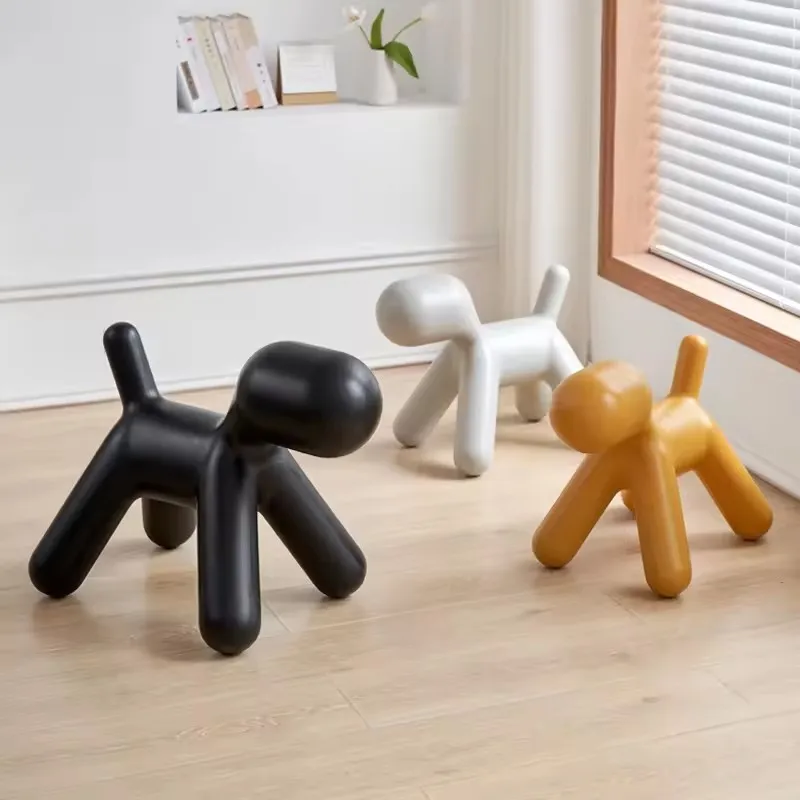 Nordic Dog Chair Stool Plastic Cartoon Animal Creative Design Dog Chair Stool Shoe Changing Stool Wholesale Home Furniture