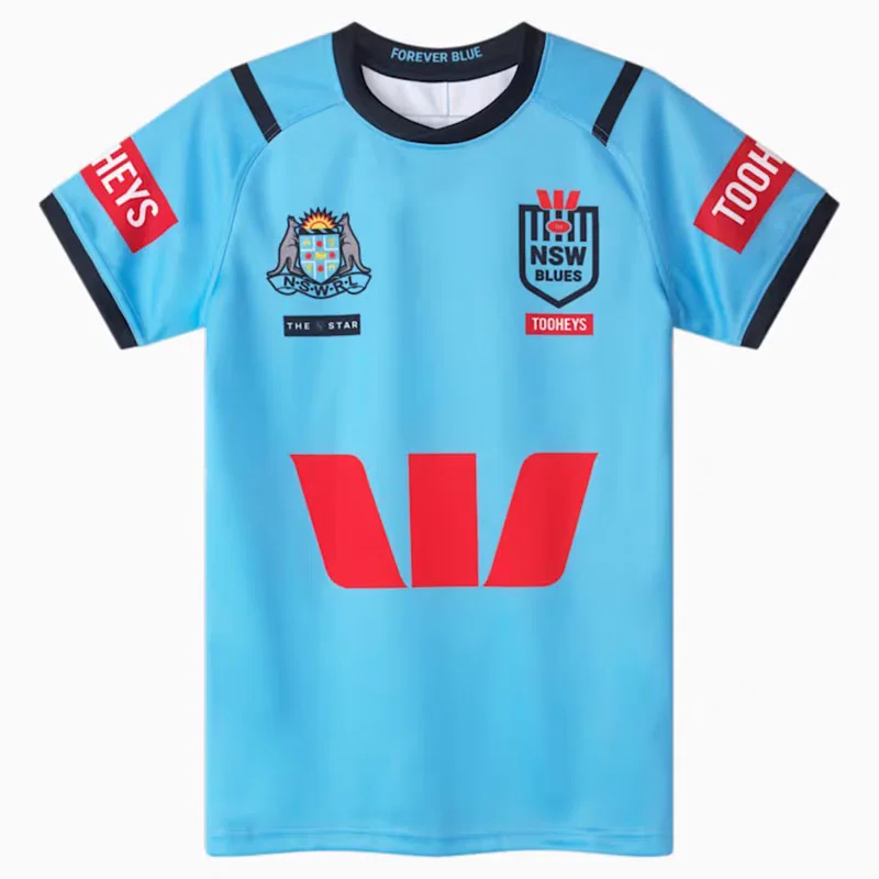 2024 New Children's Clothing Student Adult T-shirt NRL Rugby New South Wales Training Uniform High-quality Short Sleeved Jersey