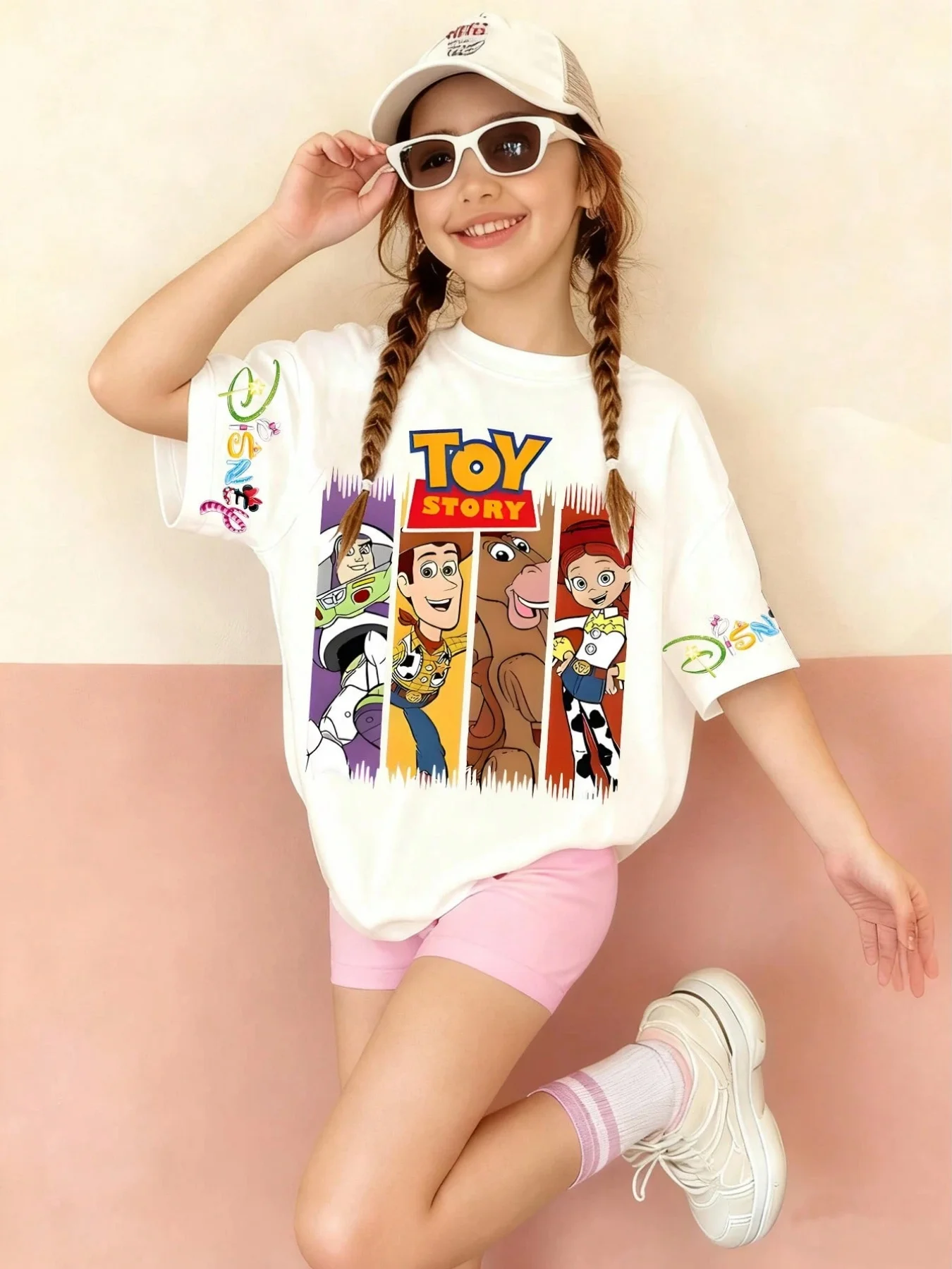 Toy Story T-shirts, Patterns And Letters, Prints And Letter Cuff Prints, Fashionable Children's T-Shirts, Children's Clothing