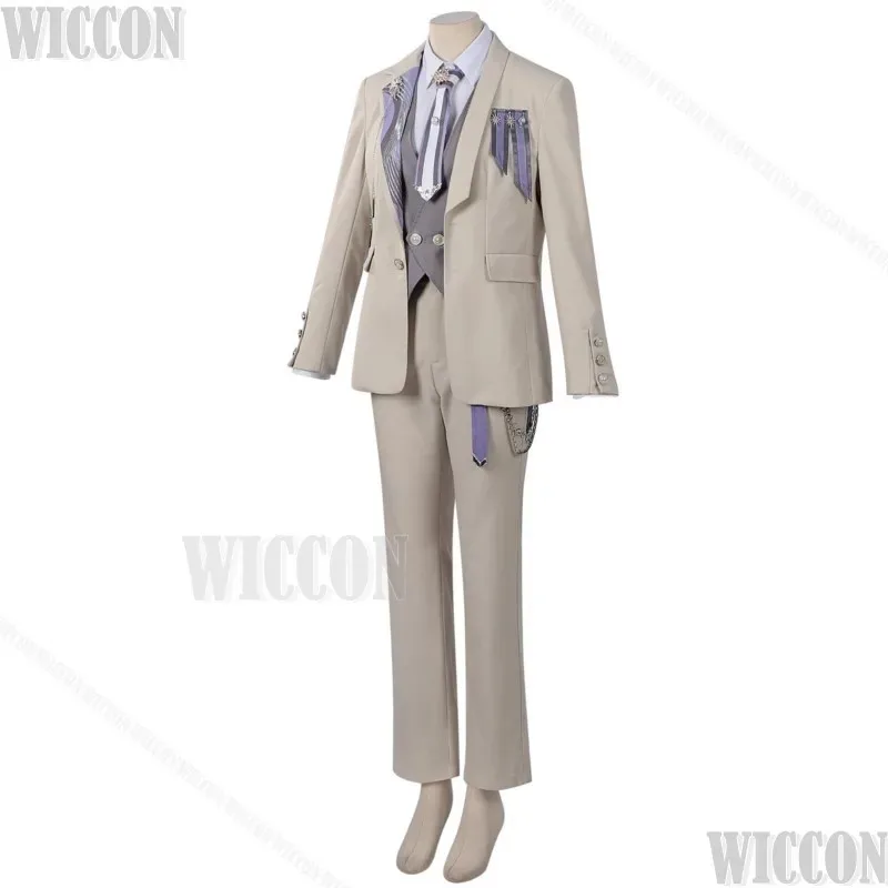 

a7d@Xavier 2025 Birthday Love And Deepspace Cosplay Full Set Wig Man Prince Clothes White Dress Halloween Roleplay Outfit Custo