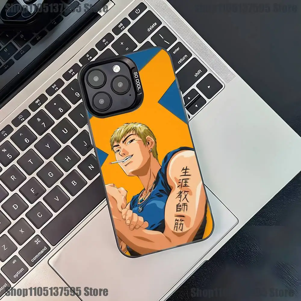 Casing Ponsel Great Teacher Onizuka GTO Untuk iPhone 16,15,14,13,12,11,Pro,XS,Max,Plus,Mini,SE4,E Hitam Matte Anti Benturan