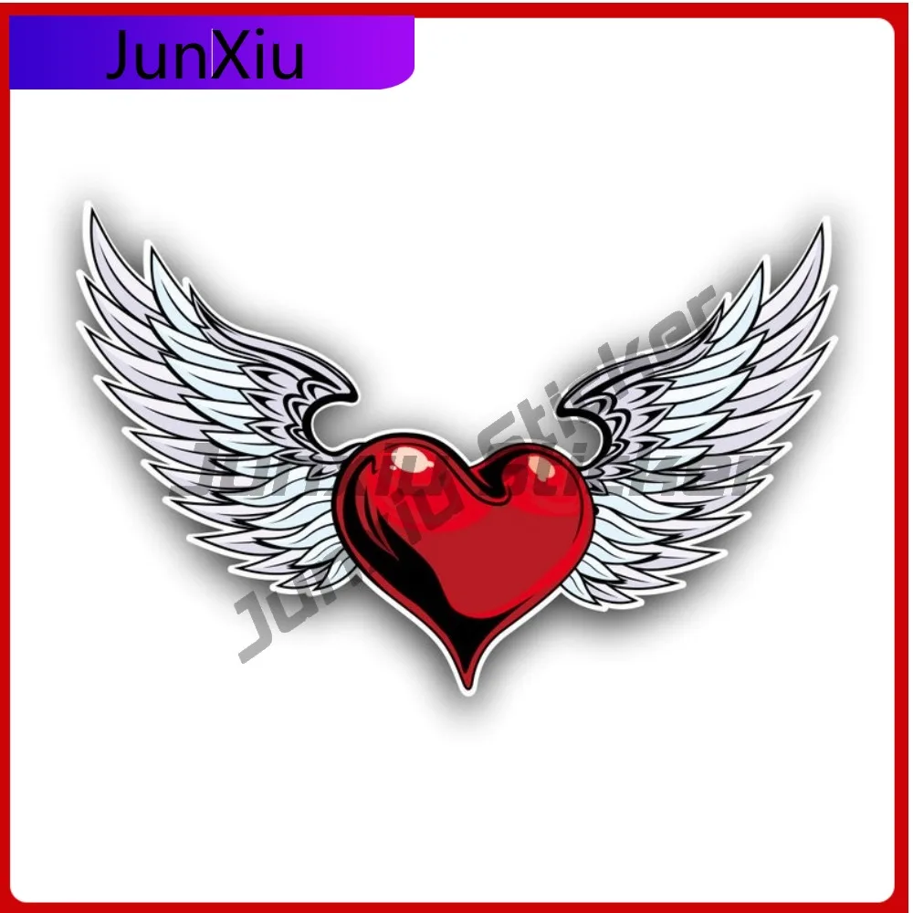 

Heart And Angel Wings Exterior Sticker Waterproof Decal Accessories Car Bicycle Skateboard Laptop Rv Camper Rear Windshield Case