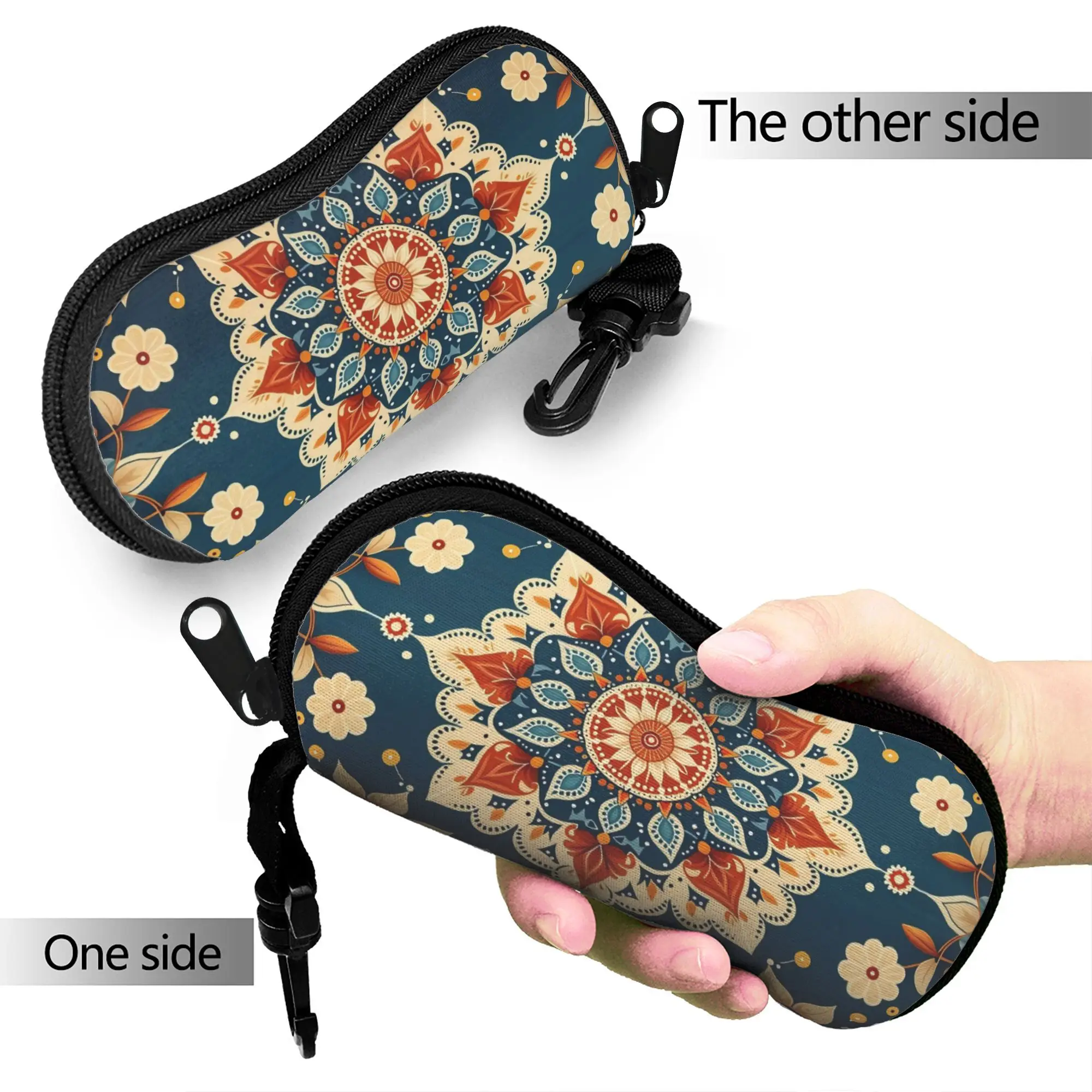 Retro Bohemian Woven Pattern  Glasses Case  Travel Sunglasses Case For Men Women Fashion Eyewear Box Zip Eyeglass Protector