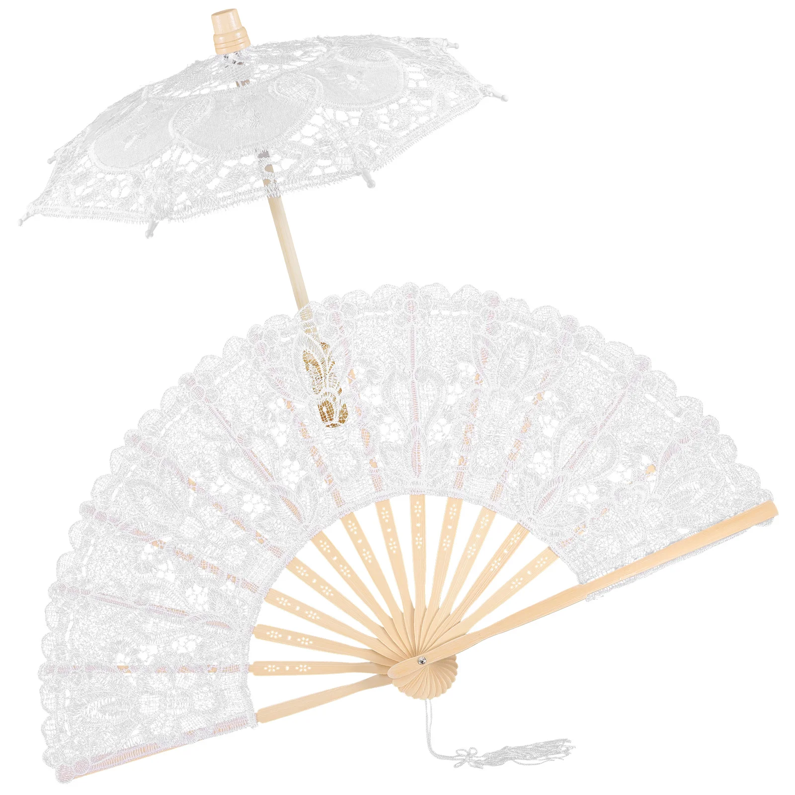 

1 set 26cm Handle 29cm Kids Diameter Wedding Photography Props Bridal Fan Parasol Vintage Decor