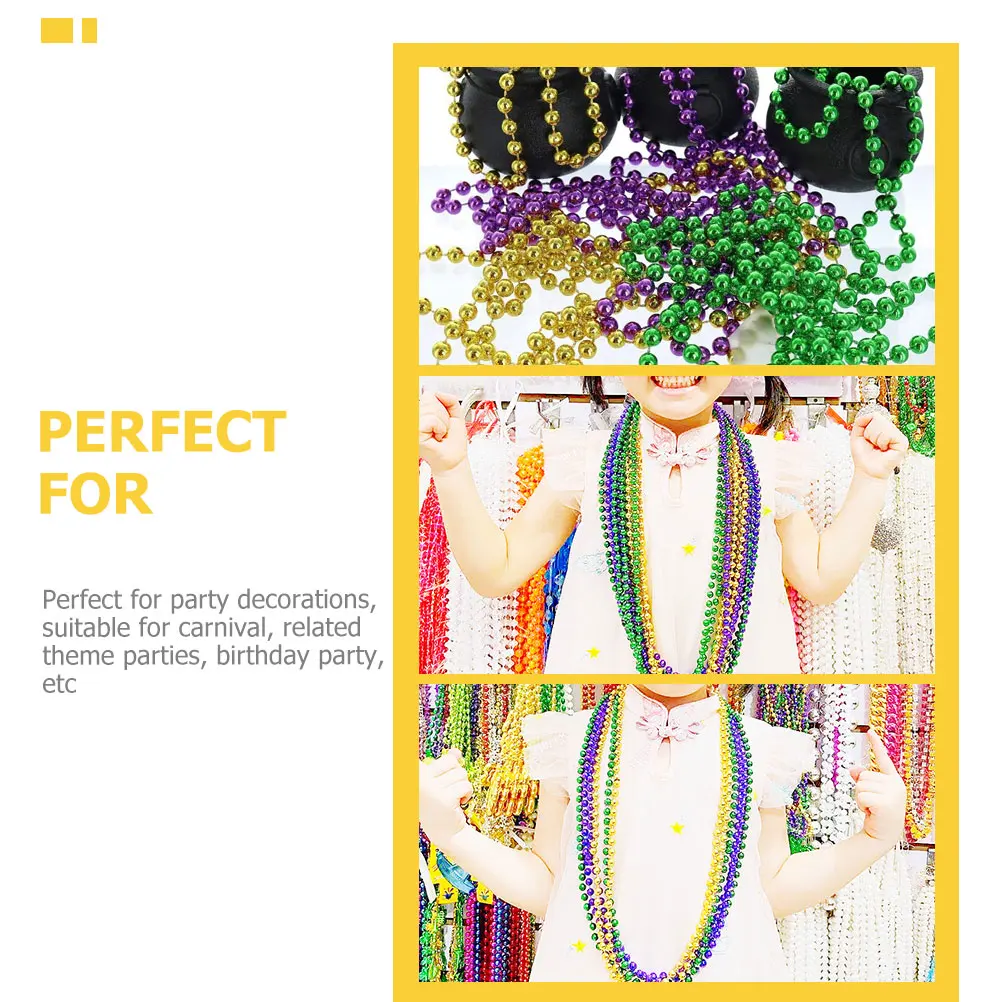 

15pcs Party Necklace Adorn Mexican Carnival Beaded Necklaces For Festive Decoration Colorful Assorted Bead String Jewelry Event