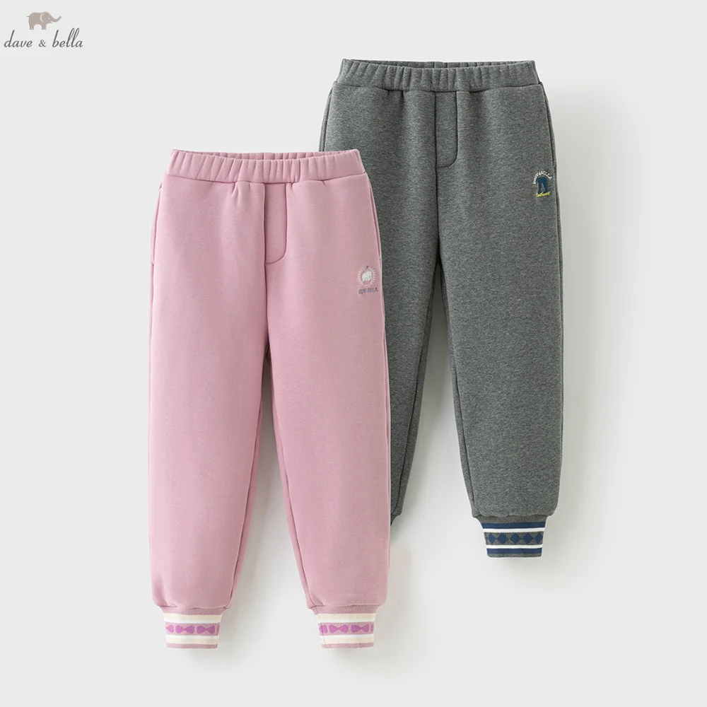 

Dave Bella, детские хлопковые штаны, осенне-зимние бархатные брюки для девочек и мальчиков, повседневная верхняя одежда с эластичной резинкой на талии, детская одежда DK4254290