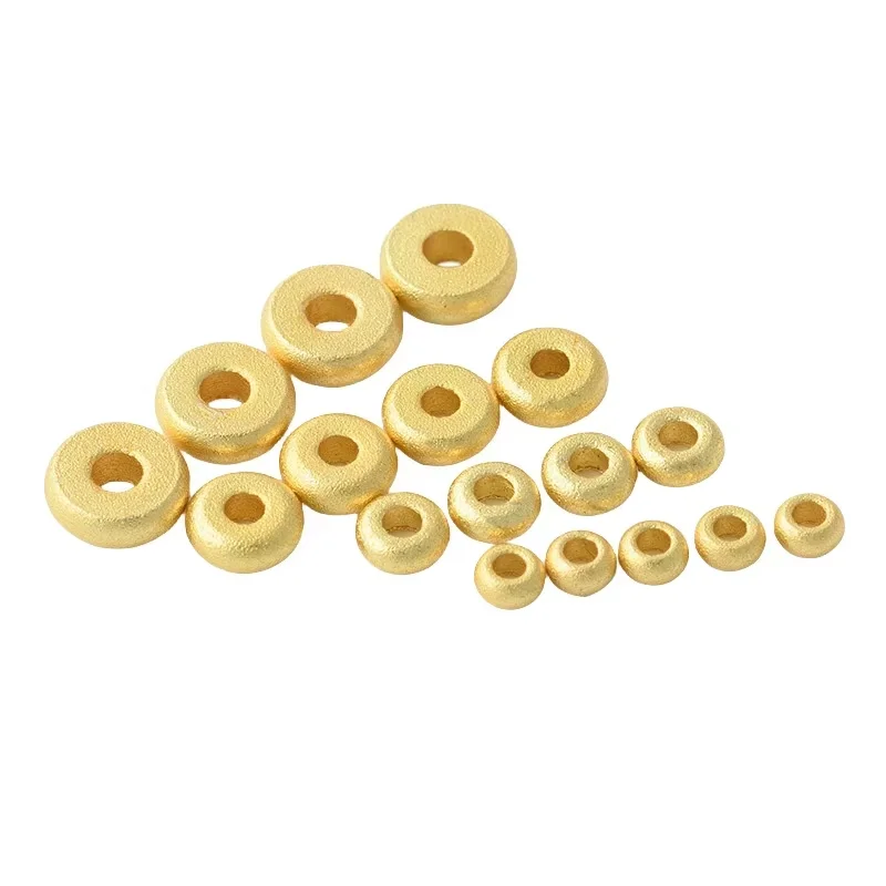 BoYuTe (100 Pieces/Lot) 3-4-5-6mm Metal Brass Beads SATIN GOLD Plated Loose Beads Jewelry Making Accessories