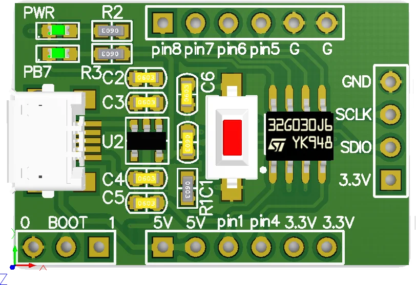 Минимальная системная плата STM32G030 Core Board STM32G030J6M6