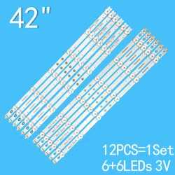 Bande de rétroéclairage TV LED pour LG, 3V, 6 + 6 lumières (A + B)= 876mm, 42LM340T, 42LMino 00, 42LS3400, 42LM340042, ROW REV0.8, 2 LR TYPE 6916L-1029, Nouveau